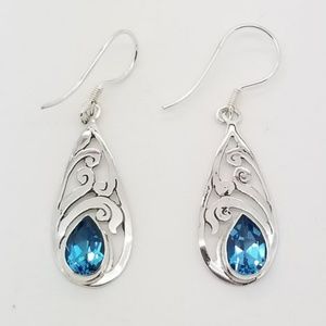 Blue Topaz Teardrop Earrings